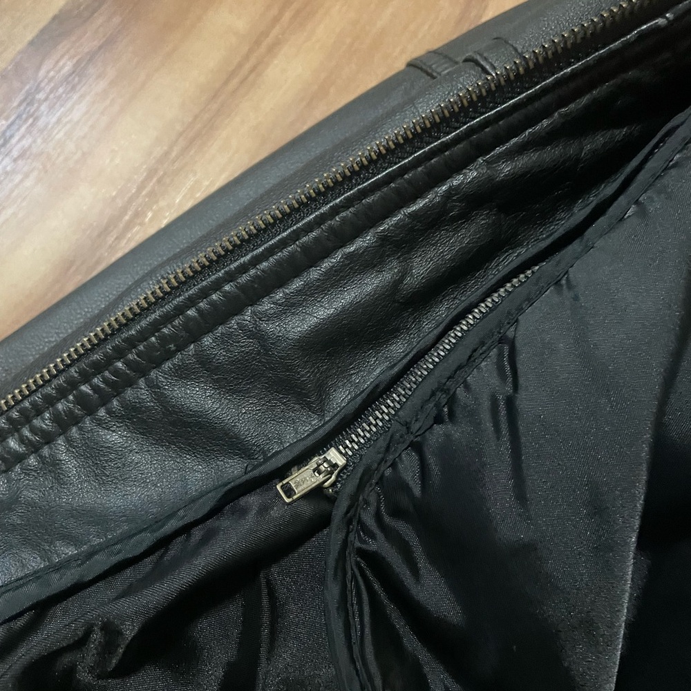 Wilsons Thinsulate Black Leather Bomber Jacket Sz L - Picture 8 of 13